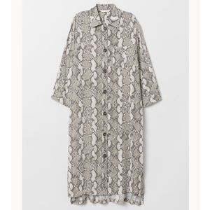 H&M Calf-length Snakeskin Button Dress